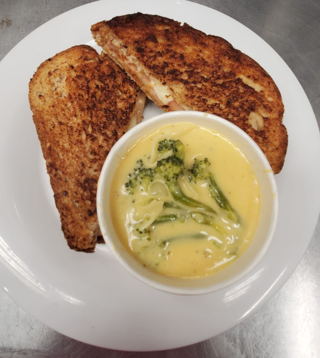 Grilled Cheese with Tomato &amp; Homemade Broccoli Cheddar Soup